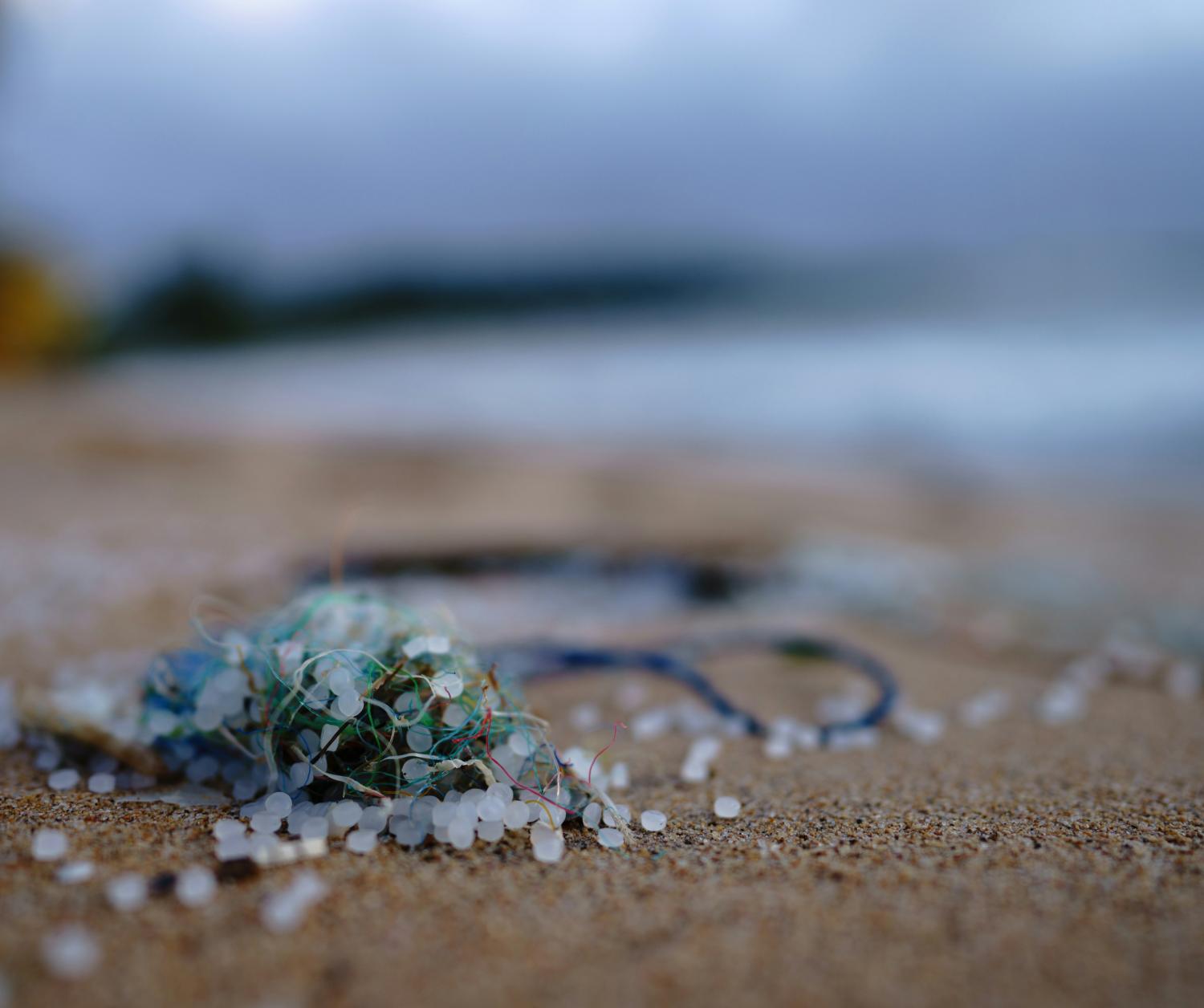 microplastics on beach