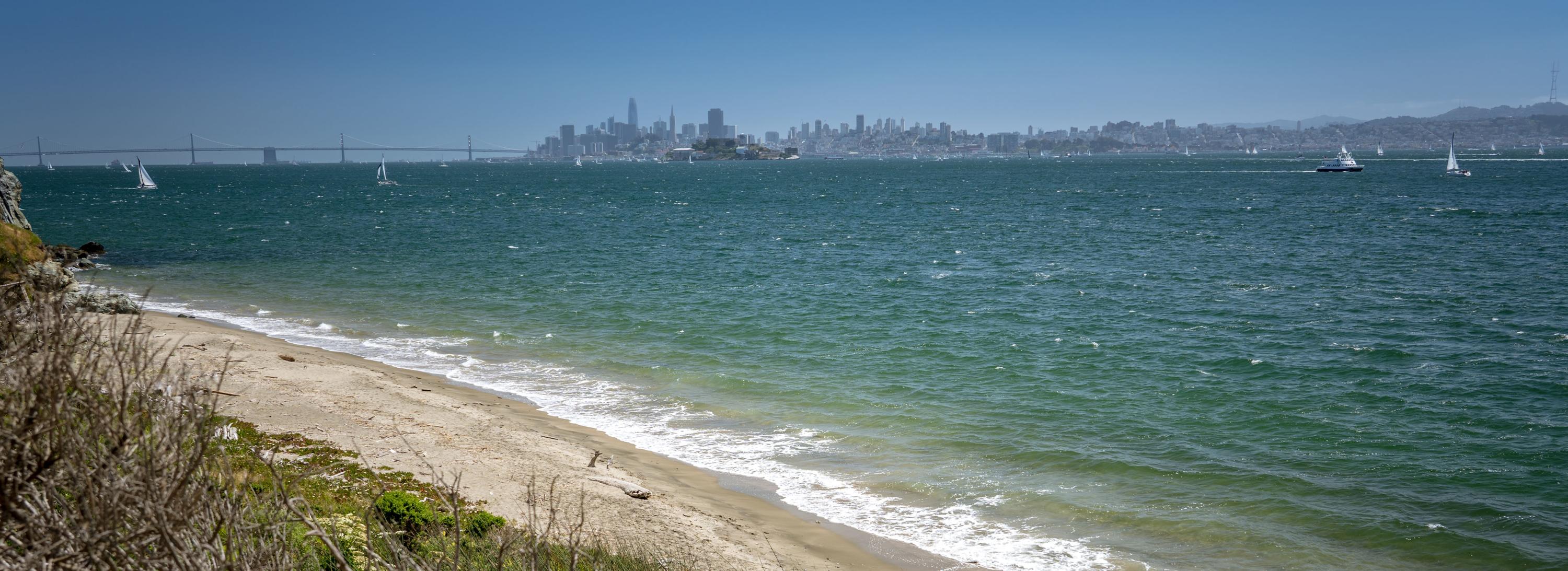 beach with SF in the background