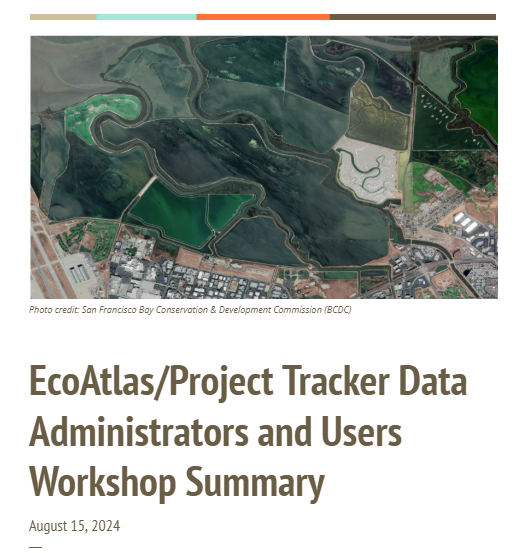The report cover contains an aerial image provided by the San Francisco Bay Conservation &amp; Development Commission (BCDC).
