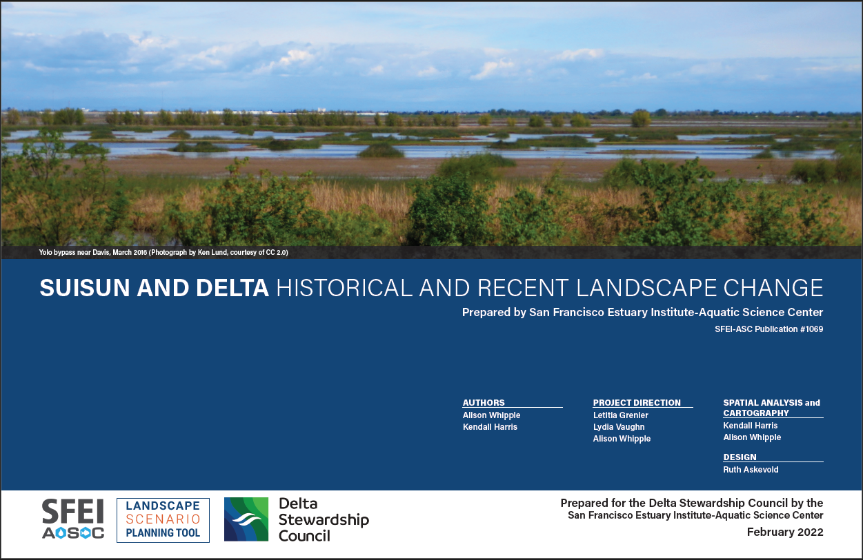 Suisun Marsh change historical to modern &amp; Delta and Suisun change early 2000s to mid 2010s