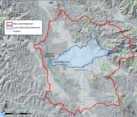 Map of Lower Santa Rosa Watershed