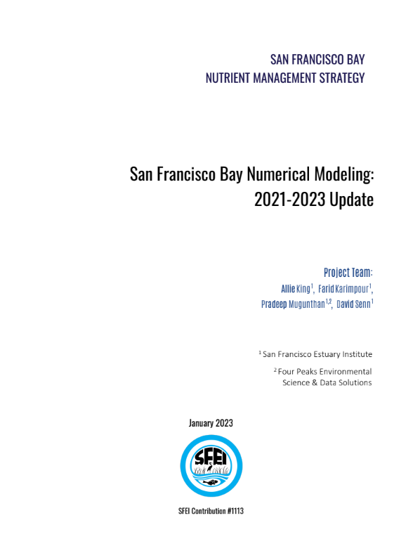 San Francisco Bay Numerical Modeling: 2021-2023 Update Report Cover Page