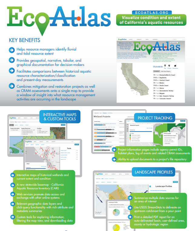 Cover of factsheet with bullet points and screenshots