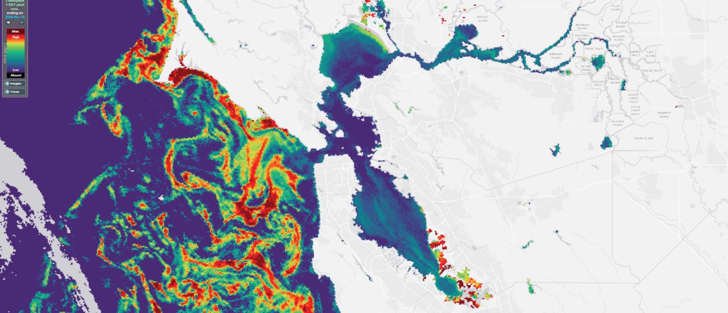 Map of harmful algal blooms in San Francisco Bay