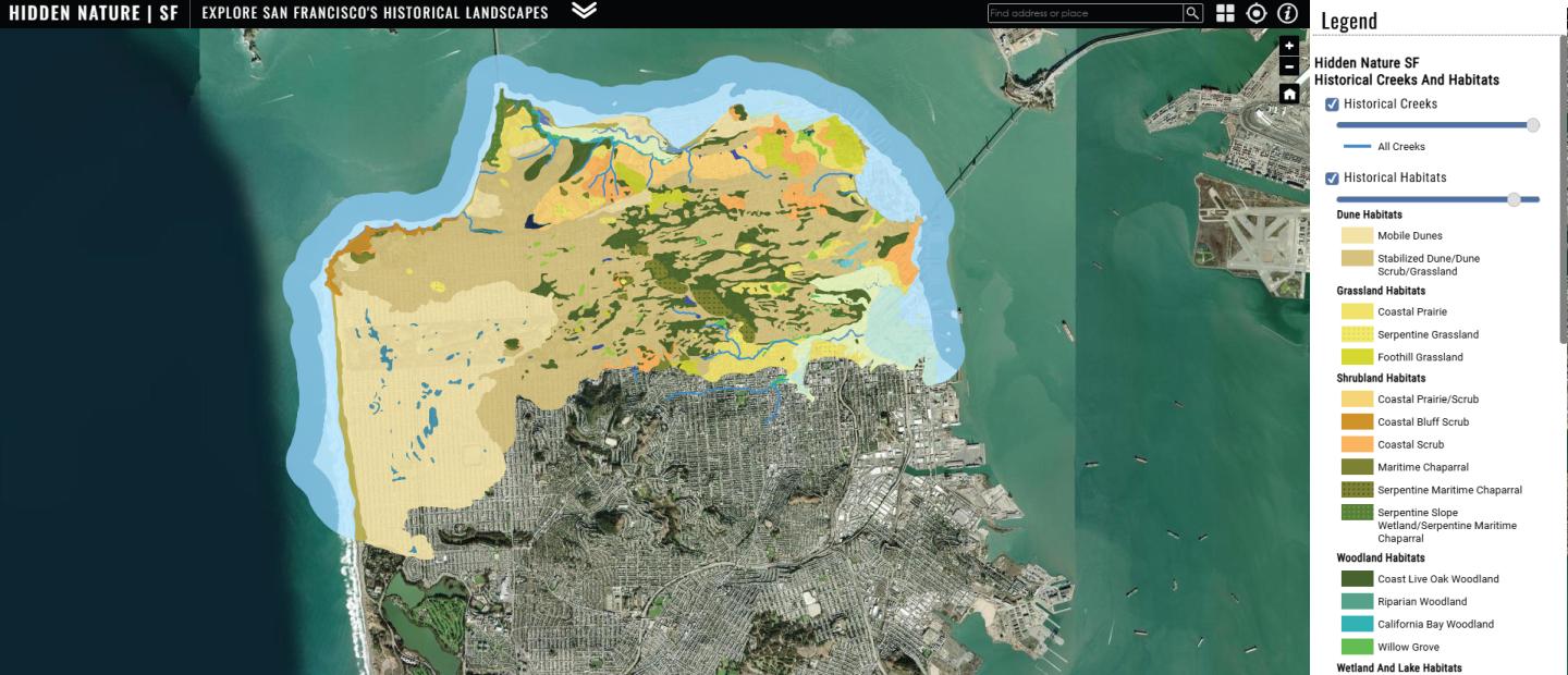 Map of historical habitats of San Francisco
