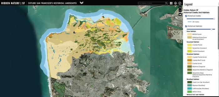 Map of historical habitats of San Francisco 