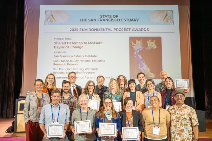 Group accepting award