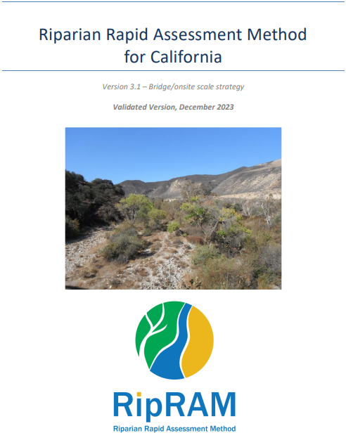 Cover of the Riparian Rapid Assessment Method for California fieldbook.