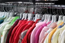clothing in rack