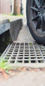 Tires near stormdrain