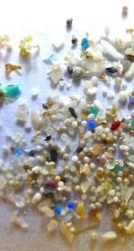 Microplastics on a surface
