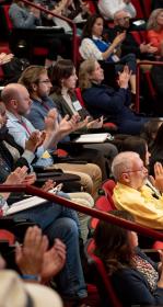 People watching a talk