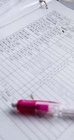 Pencil resting on an information log