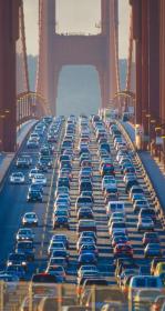 Cars on a bridge