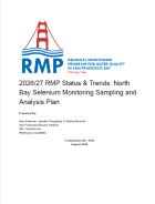 RMP report cover reading "2026/27 RMP Status & Trends: North Bay Selenium Monitoring Sampling and Analysis Plan"