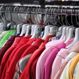 clothing in rack